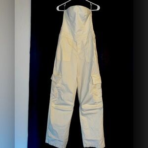 Zara Cream Cargo Jumpsuit